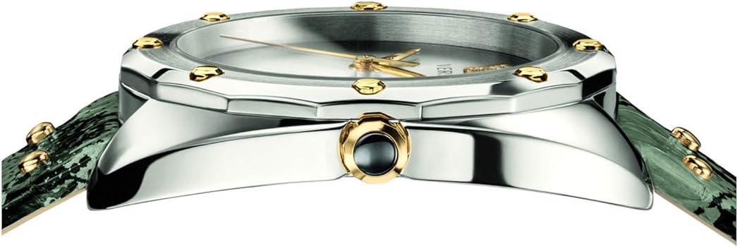  Shop Authentic Versace Shadov Quartz Silver Dial Snakeskin Green Leather Strap Watch for Women - VEBM00718 - Luxxuri