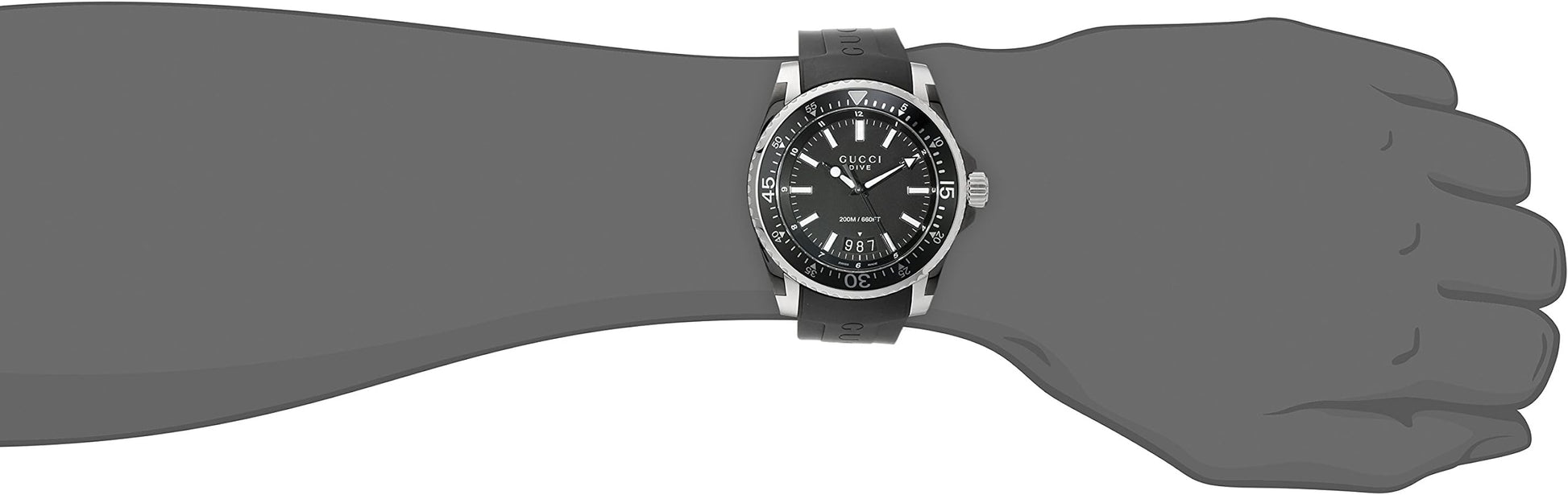  Shop Authentic Gucci Dive Analog Quartz Black Dial Black Rubber Strap Watch For Men -  YA136204 - Luxxuri
