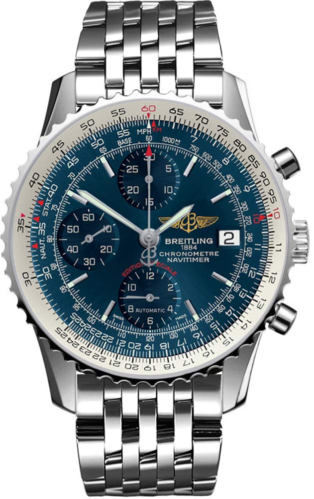  Shop Authentic Breitling Navitimer Heritage Special Edition Blue Dial Silver Steel Strap Mens Watch - A1332412/C942 - Luxxuri