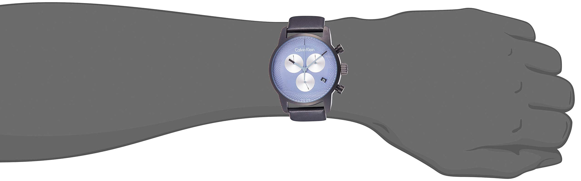  Shop Authentic Calvin Klein City Chronograph Grey Dial Black Leather Strap Watch for Men - K2G177C3 - Luxxuri