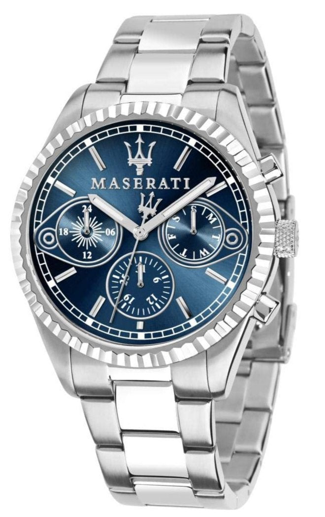  Shop Authentic Maserati Competizione Chronograph Blue Dial Silver Steel Strap Watch For Men - R8853100013 - Luxxuri