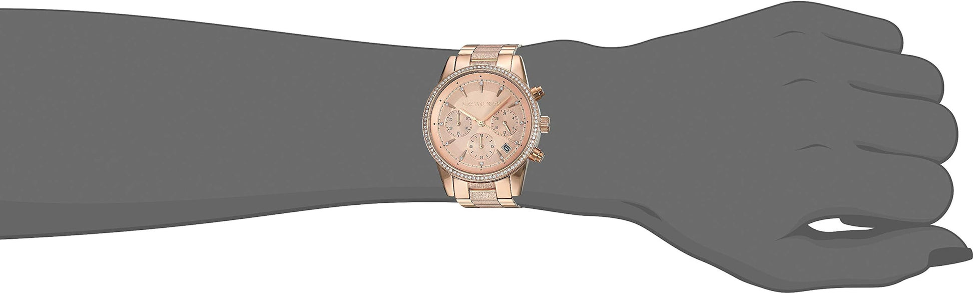  Shop Authentic Michael Kors Ritz Chronograph Rose Gold Dial Rose Gold Steel Strap Watch For Women - MK6598 - Luxxuri