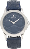  Shop Authentic Gucci G Timeless Quartz Blue Dial Blue Leather Strap Watch For Men - YA1264032 - Luxxuri