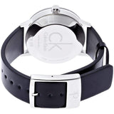  Shop Authentic Calvin Klein Post Minimal Silver Dial Black Leather Strap Watch for Men - K7621192 - Luxxuri
