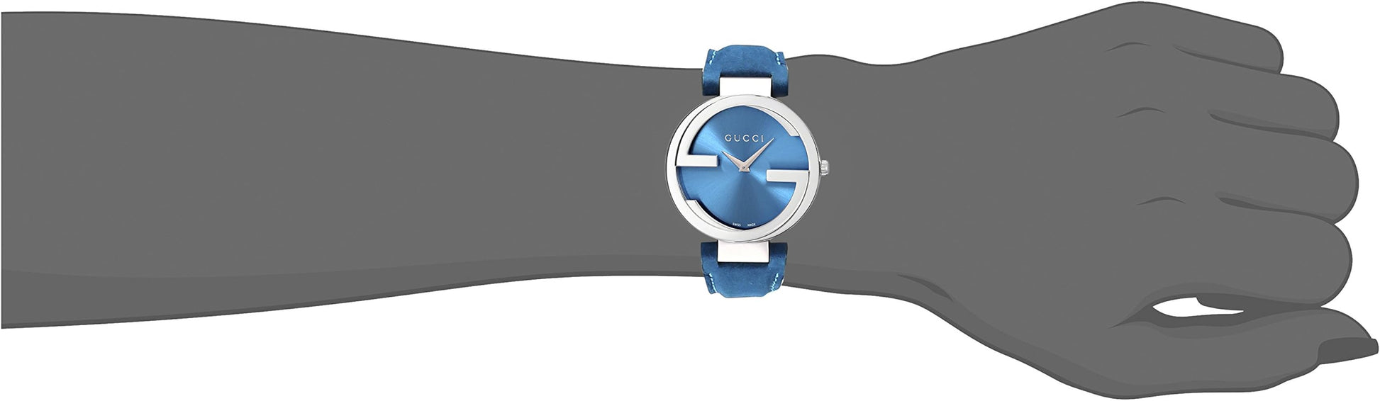  Shop Authentic Gucci Interlocking Quartz Blue Dial Blue Leather Strap Watch For Women - YA133315 - Luxxuri