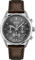  Shop Authentic Hugo Boss Champion Grey Dial Brown Leather Strap Watch for Men - 1513815 - Luxxuri