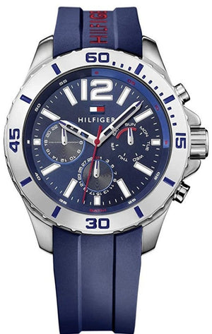  Shop Authentic Tommy Hilfiger Nolan Chronograph Blue Dial Blue Rubber Strap Watch for Men - 1791142 - Luxxuri