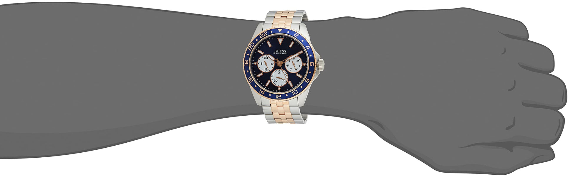  Shop Authentic Guess Odyssey Blue Dial Two Tone Steel Strap Watch For Men - W1107G3 - Luxxuri