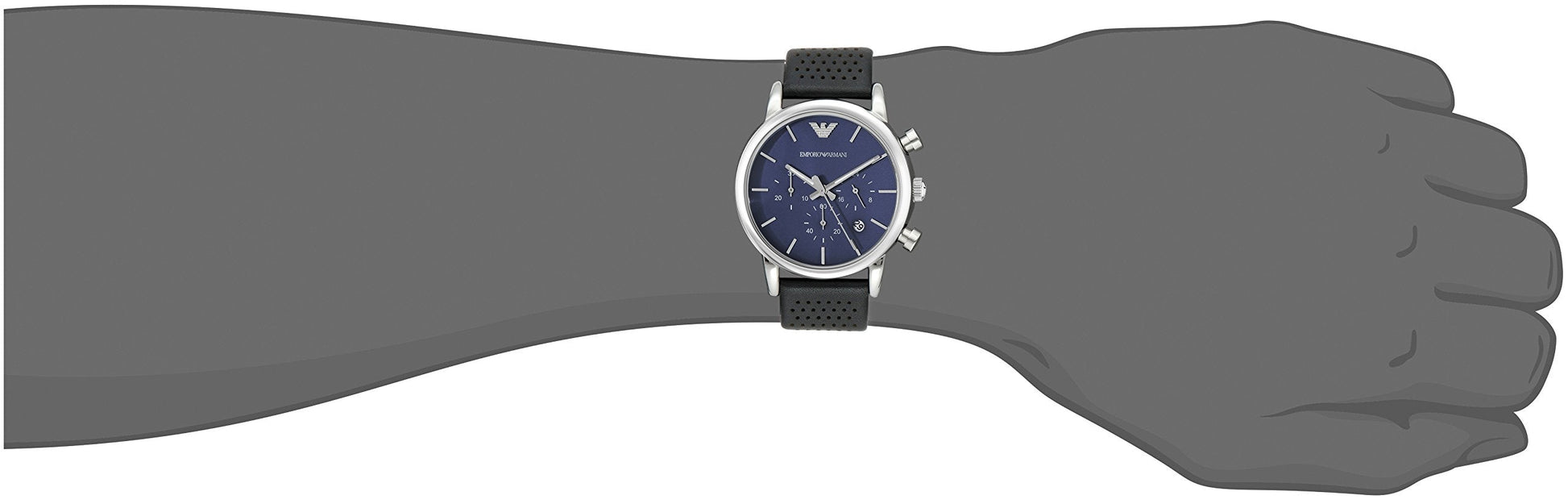  Shop Authentic Emporio Armani Luigi Chronograph Blue Dial Black Leather Strap Watch For Men - AR1736 - Luxxuri