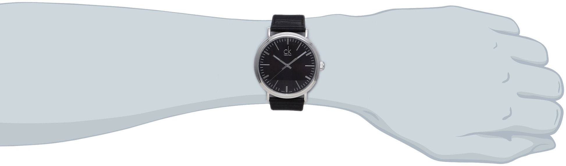  Shop Authentic Calvin Klein Surround Black Dial Black Leather Strap Watch for Men - K3W211C1 - Luxxuri