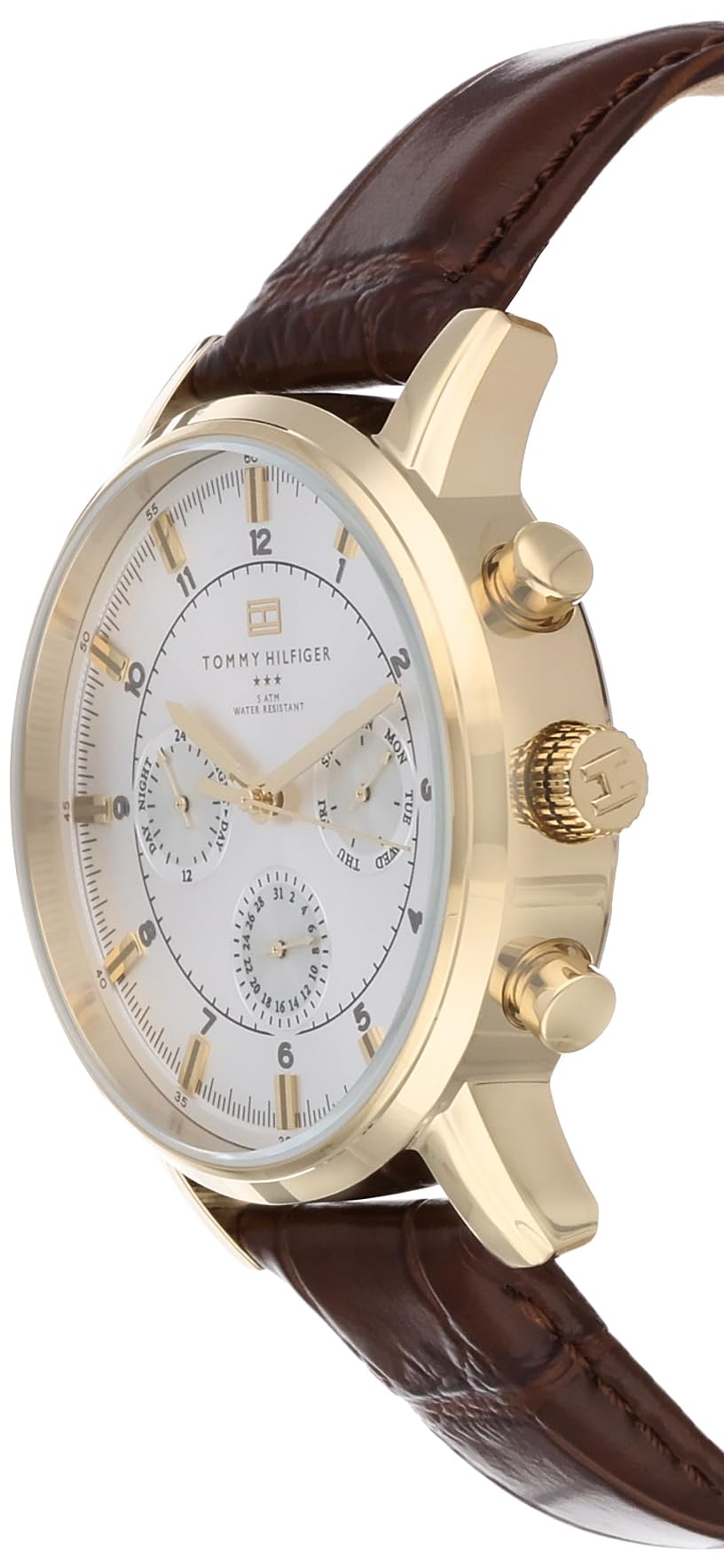  Shop Authentic Tommy Hilfiger Harrison White Dial Brown Leather Strap Watch for Men - 1790874 - Luxxuri