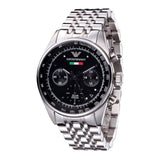  Shop Authentic Emporio Armani Sportivo Chronograph Black Dial Silver Steel Strap Watch For Men - AR5984 - Luxxuri