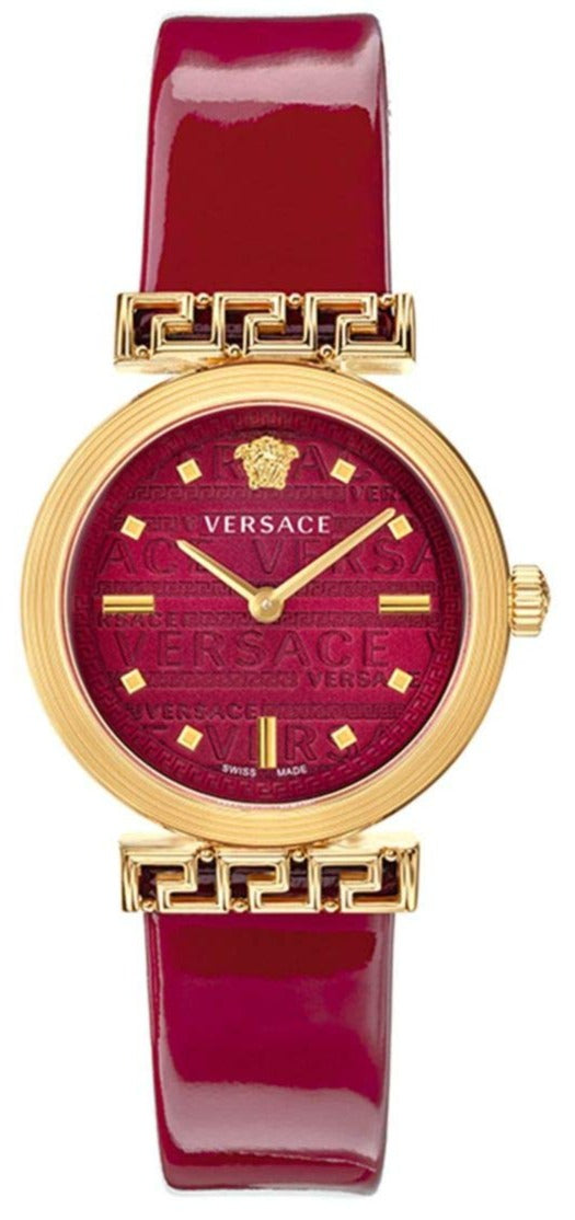  Shop Authentic Versace Greca Meander Red Dial Red Leather Strap Watch for Women - VELW00320 - Luxxuri