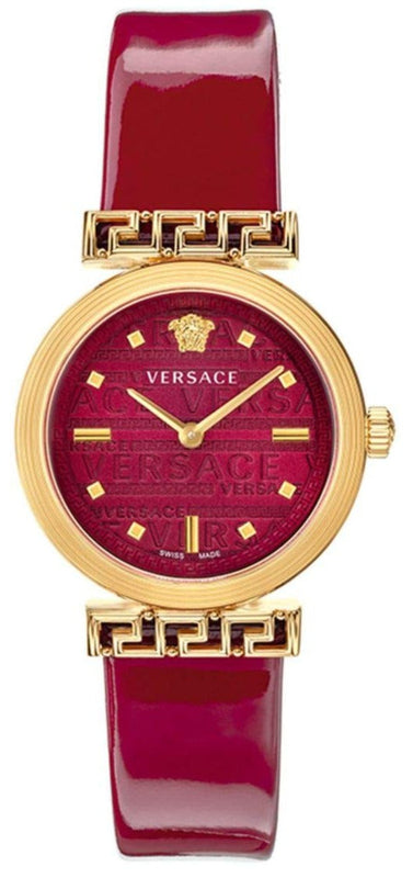  Shop Authentic Versace Greca Meander Red Dial Red Leather Strap Watch for Women - VELW00320 - Luxxuri