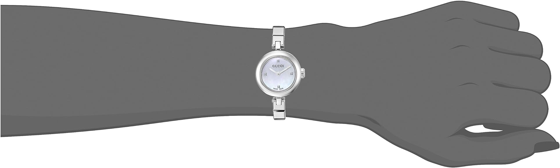  Shop Authentic Gucci Diamantissima Quartz Diamonds White Dial Silver Steel Strap Watch For Women - YA141503 - Luxxuri
