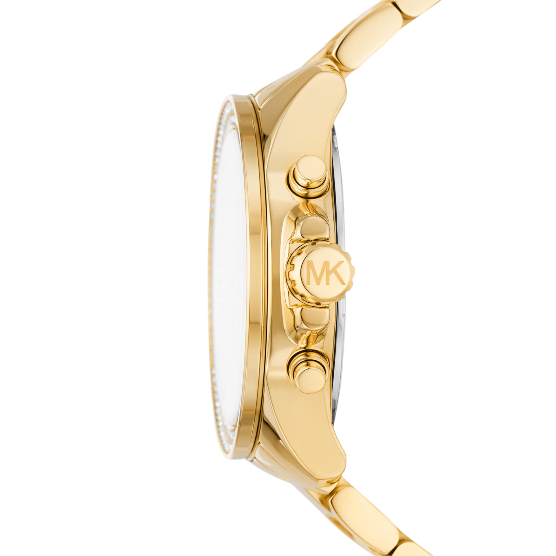Michael Kors Wren Chronograph Gold Dial Gold Steel Strap Watch for Women - MK7428
