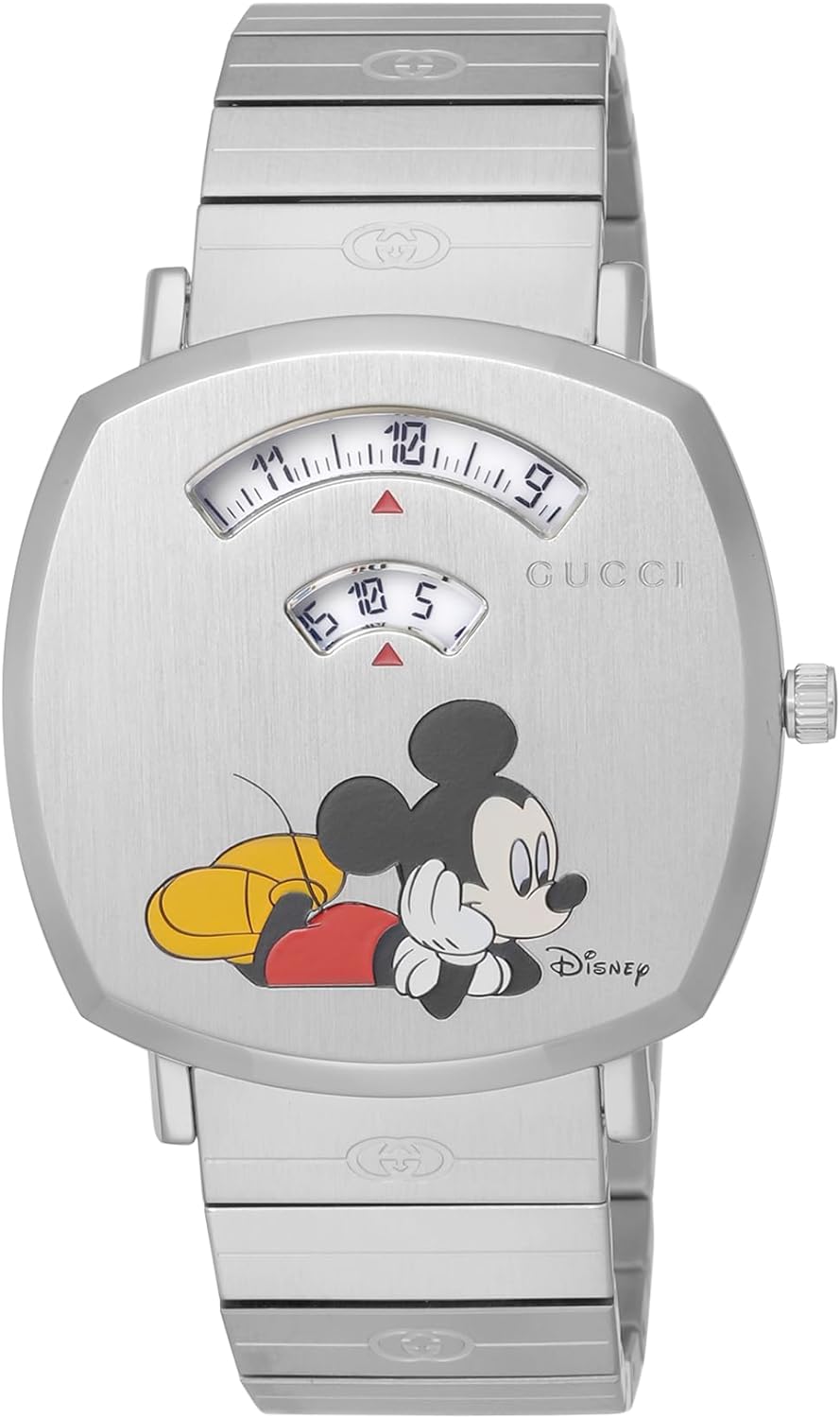  Shop Authentic Gucci Grip Disney Mickey Mouse Silver Dial Silver Steel Strap Watch For Women - YA157418 - Luxxuri
