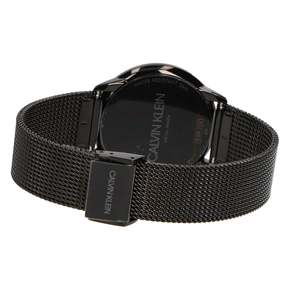  Shop Authentic Calvin Klein Minimal Black Dial Black Mesh Bracelet Watch for Women - K3M22421 - Luxxuri