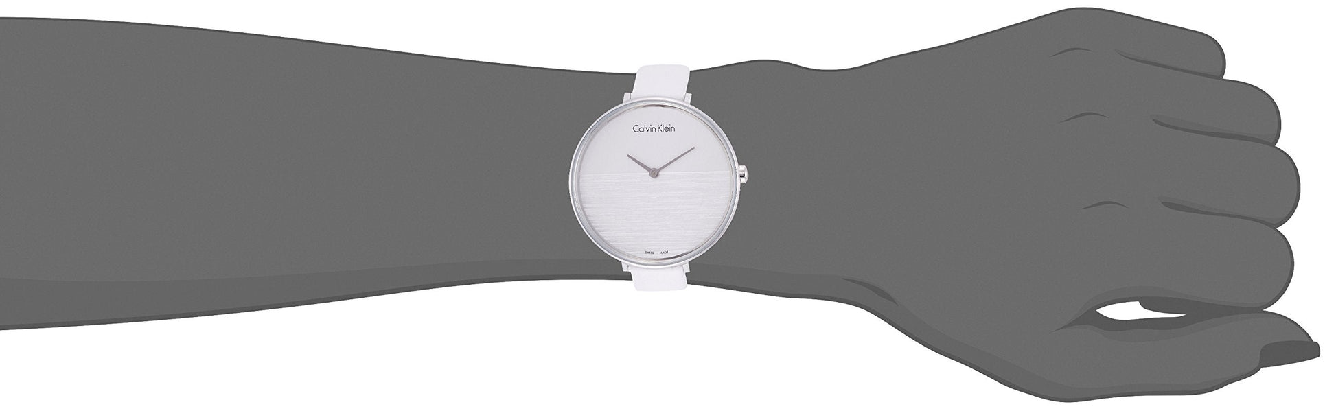  Shop Authentic Calvin Klein Rise White Grey Dial White Leather Strap Watch for Women - K7A231L6 - Luxxuri