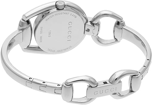  Shop Authentic Gucci Horsebit Collection Diamonds Mother of Pearl Dial Silver Steel Strap Watch For Women - YA139505 - Luxxuri