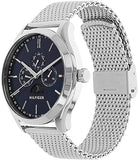  Shop Authentic Tommy Hilfiger Oliver Quartz Blue Dial Silver Mesh Bracelet Watch for Men - 1791302 - Luxxuri