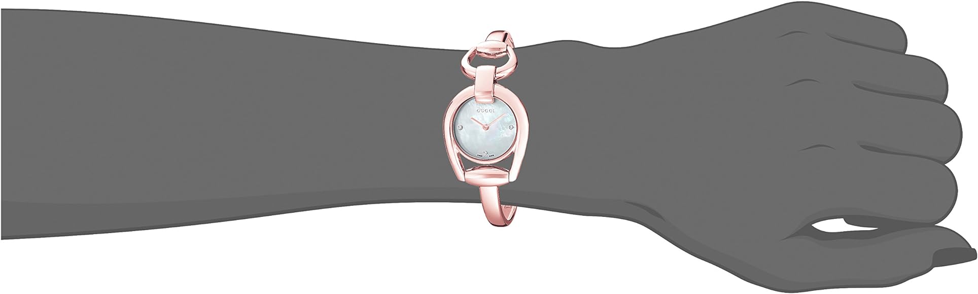  Shop Authentic Gucci Horsebit Collection Diamonds Mother of Pearl Dial Rose Gold Steel Strap Watch For Women - YA139508 - Luxxuri