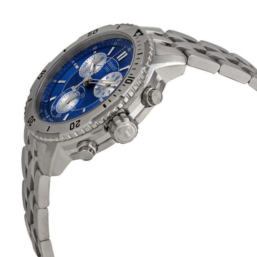 Tissot T Sport PRS 200 Chronograph Blue Dial Silver Steel Strap Watch For Men - T067.417.11.041.00