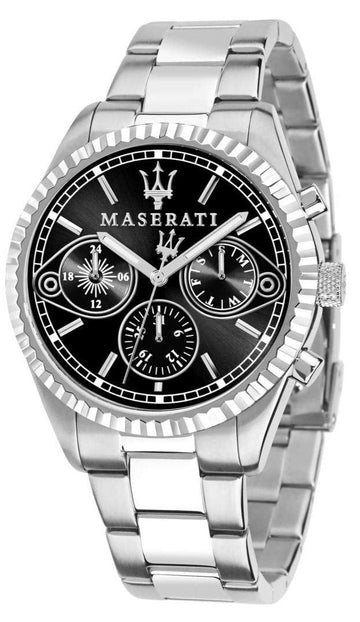  Shop Authentic Maserati Competizione Chronograph Black Dial Silver Steel Strap Watch For Men - R8853100014 - Luxxuri