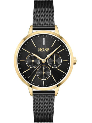  Shop Authentic Hugo Boss Symphony Black Dial Black Mesh Bracelet Watch for Women - 1502601 - Luxxuri