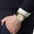  Shop Authentic Emporio Armani Chronograph Champagne Dial Green Leather Strap Watch For Men - AR1722 - Luxxuri