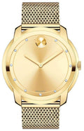  Shop Authentic Movado Bold Diamonds Gold Dial Gold Mesh Bracelet Watch For Men - 3600460 - Luxxuri