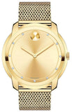  Shop Authentic Movado Bold Diamonds Gold Dial Gold Mesh Bracelet Watch For Men - 3600460 - Luxxuri