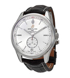  Shop Authentic Breitling Premier Automatic 40mm Silver Dial Black Leather Strap Watch for Men - A37340351G1P1 - Luxxuri