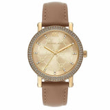  Shop Authentic Michael Kors Corey Analog Gold Dial Brown Leather Strap Watch for Women - MK2986 - Luxxuri