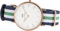  Shop Authentic Daniel Wellington Classic Nottingham White Dial Two Tone NATO Strap Watch For Men - 0108DW - Luxxuri