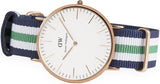  Shop Authentic Daniel Wellington Classic Nottingham White Dial Two Tone NATO Strap Watch For Men - 0108DW - Luxxuri
