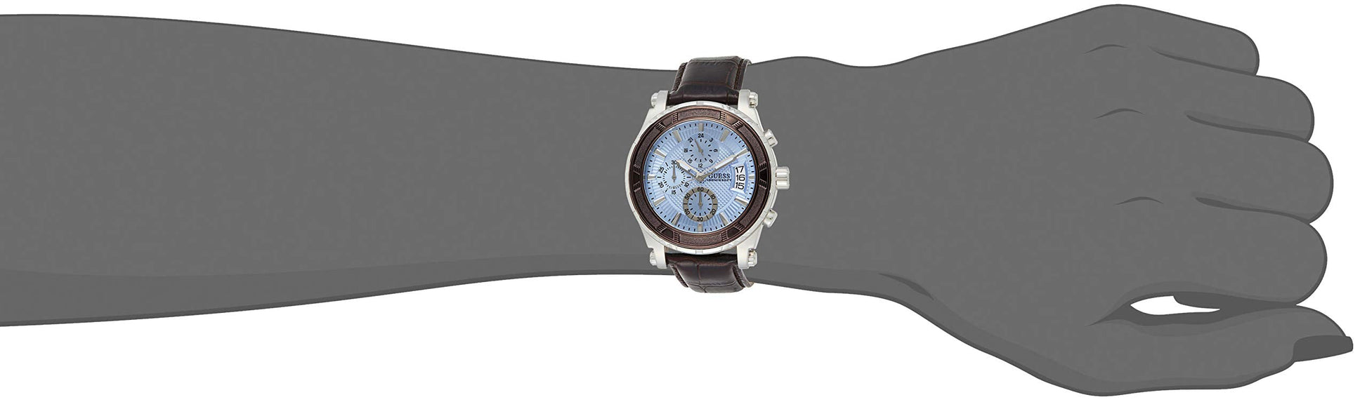  Shop Authentic Guess Pinnacle Chronograph Quartz Blue Dial Brown Leather Strap Watch For Men - W0673G1 - Luxxuri