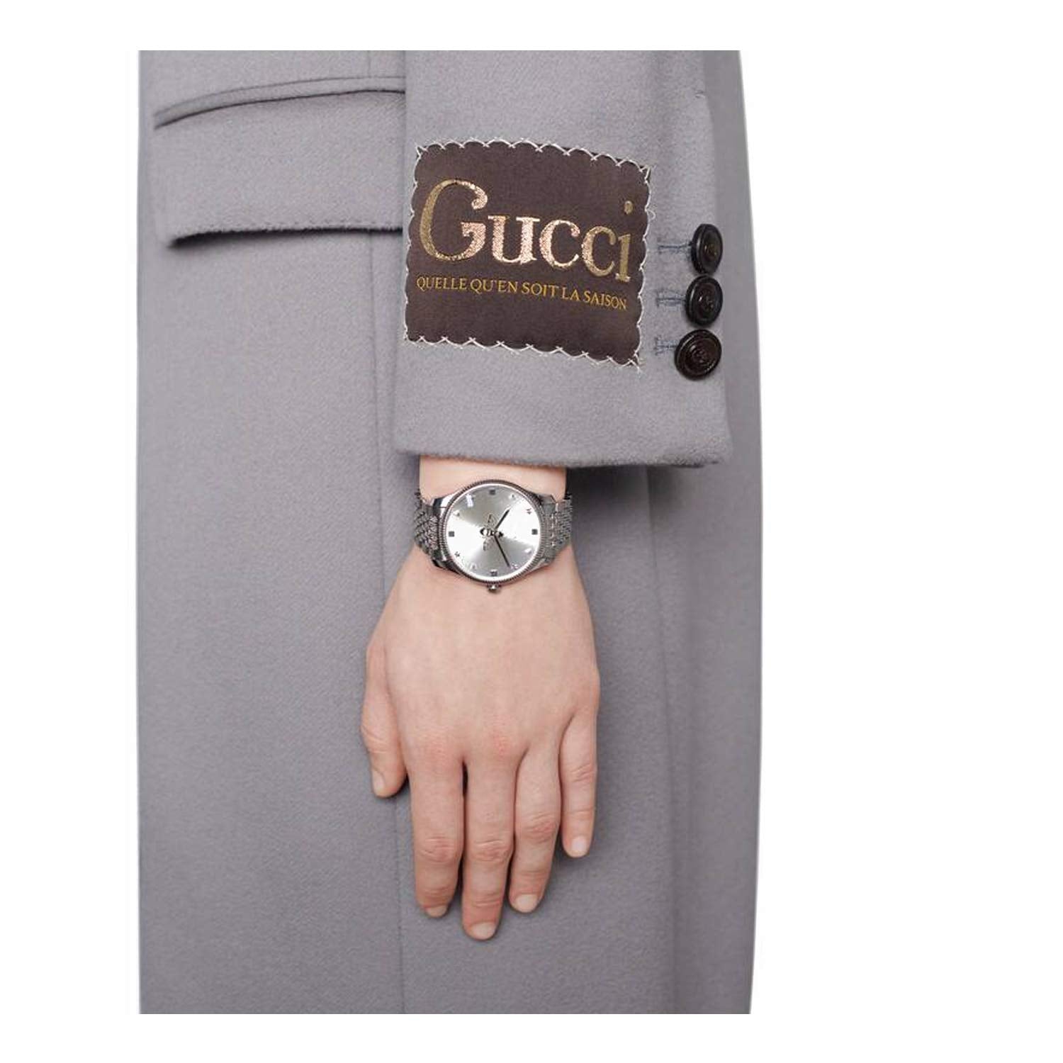 Shop Authentic Gucci G Timeless Quartz Silver Dial Silver Steel Strap Watch For Women - YA1264153 - Luxxuri