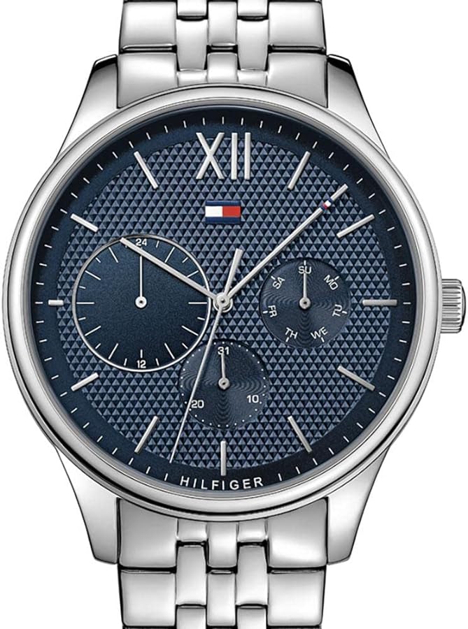  Shop Authentic Tommy Hilfiger Damon Chronograph Blue Dial Silver Steel Strap Watch for Men - 1791416 - Luxxuri