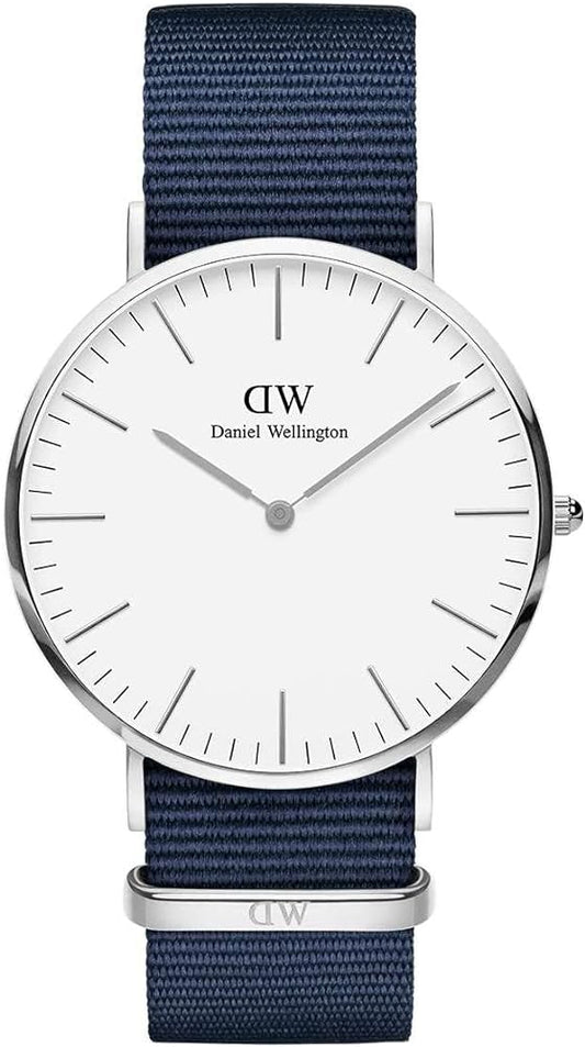  Shop Authentic Daniel Wellington Classic Bayswater White Dial Blue NATO Strap Watch For Men - DW00100276 - Luxxuri