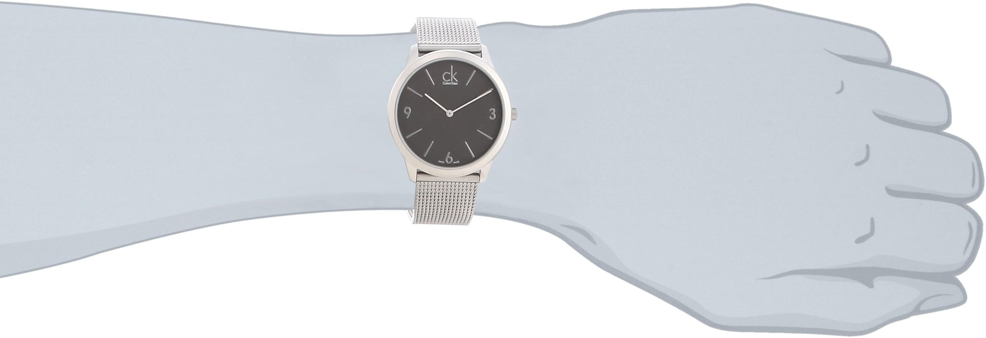  Shop Authentic Calvin Klein Minimal Black Dial Silver Mesh Bracelet Watch for Men - K3M51151 - Luxxuri