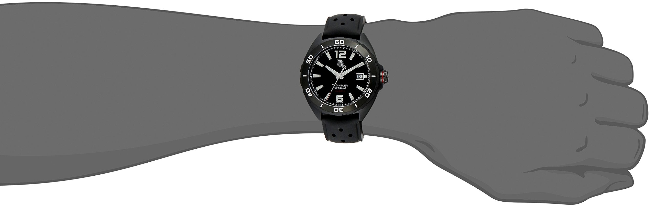 Tag Heuer Formula 1 Automatic Black Dial Black Rubber Strap Watch for Men - WAZ2115.FT8023