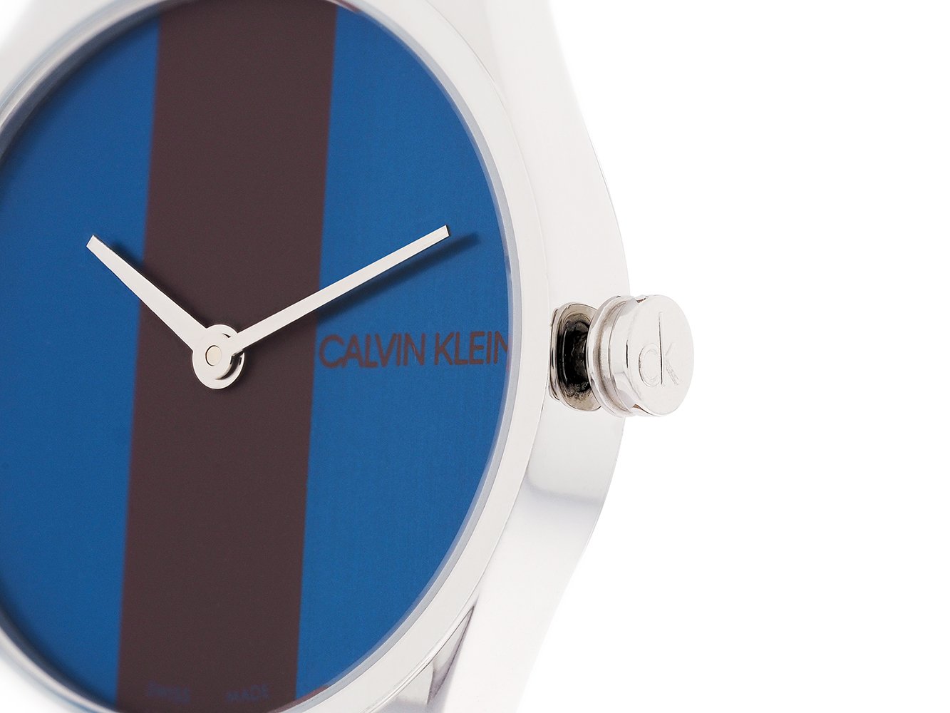  Shop Authentic Calvin Klein Rebel Blue Maroon Dial Maroon Leather Strap Watch for Women - K8P231UN - Luxxuri