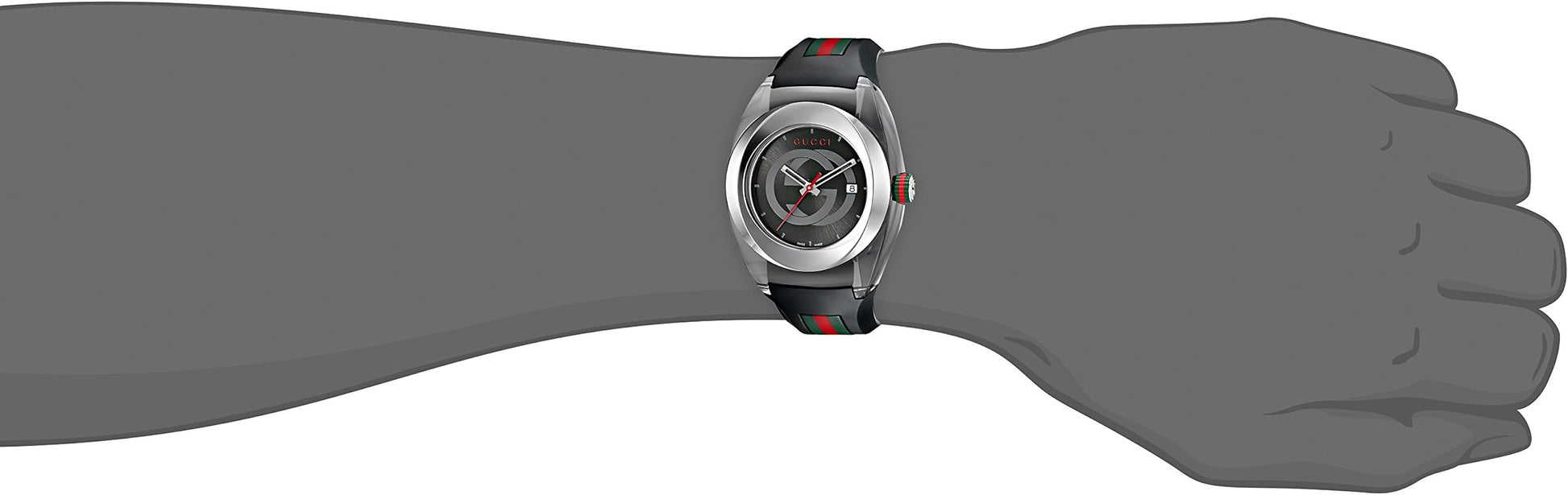  Shop Authentic Gucci Sync XXL Quartz Black Dial Black Rubber Strap Watch For Men - YA137101 - Luxxuri