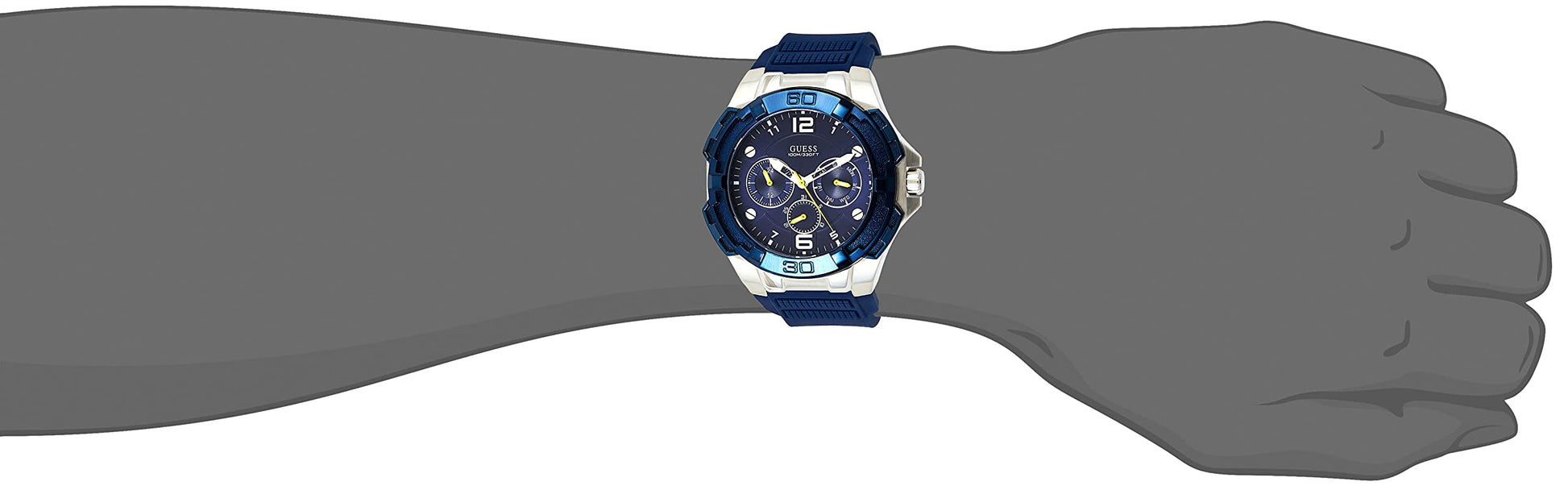  Shop Authentic Guess Genesis Multi Function Analog Blue Dial Blue Rubber Strap Watch For Men - W1254G1 - Luxxuri