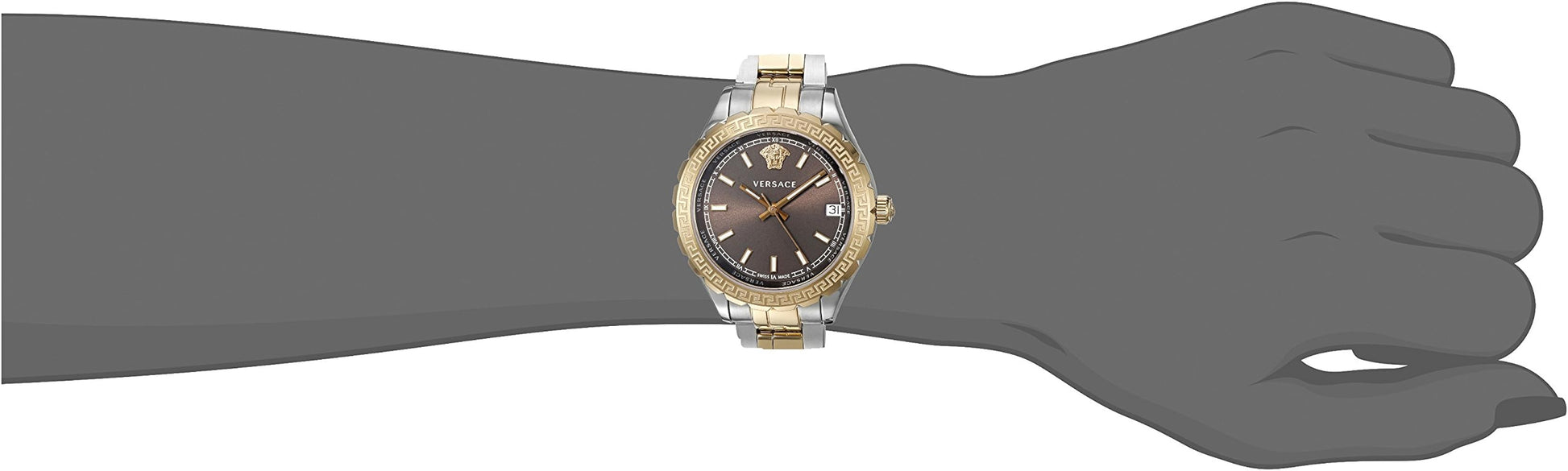  Shop Authentic Versace Hellenyium Brown Dial Two Tone Steel Strap Watch for Women - V12040015 - Luxxuri