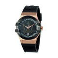  Shop Authentic Maserati Potenza Black & Rose Gold Dial Black Rubber Strap Watch For Men - R8851108002 - Luxxuri