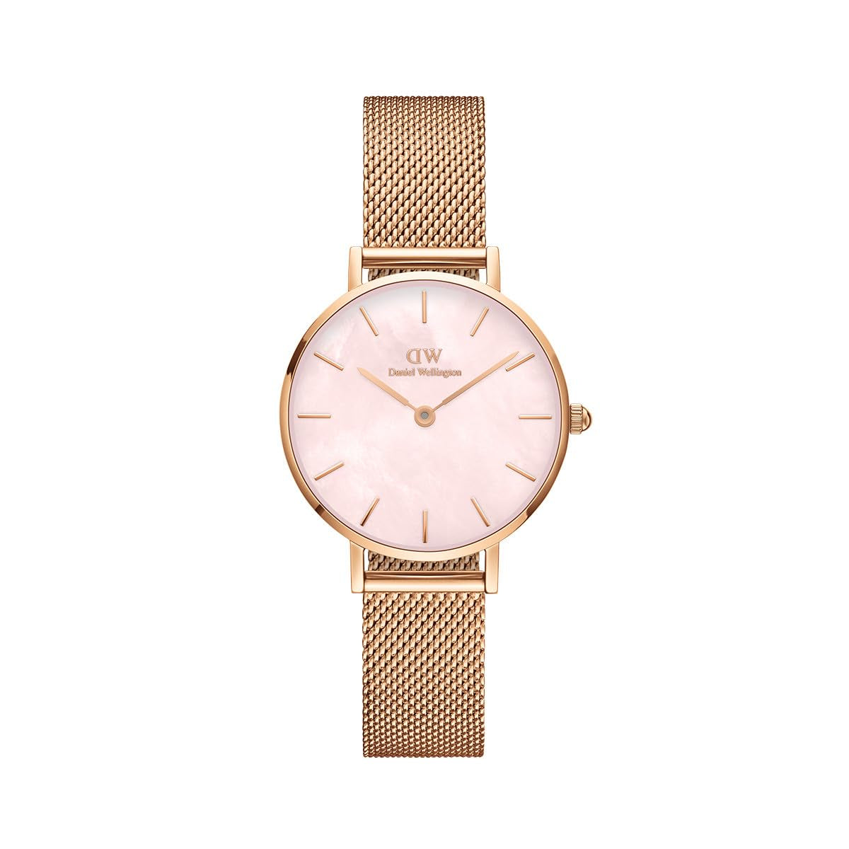  Shop Authentic Daniel Wellington Petite Melrose Mother of Pearl Pink Dial Pink Mesh Strap Watch For Women - DW00100513 - Luxxuri