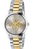  Shop Authentic Gucci G Timeless Quartz Silver Dial Two Tone Steel Strap Watch For Women - YA126596 - Luxxuri