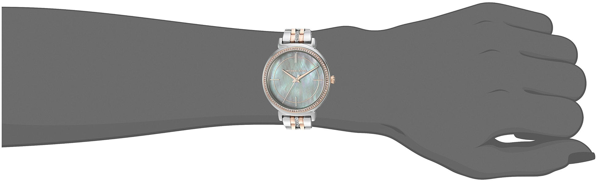  Shop Authentic Michael Kors Cinthia Mother of Pearl Grey Dial Two Tone Steel Strap Watch for Women - MK3642 - Luxxuri